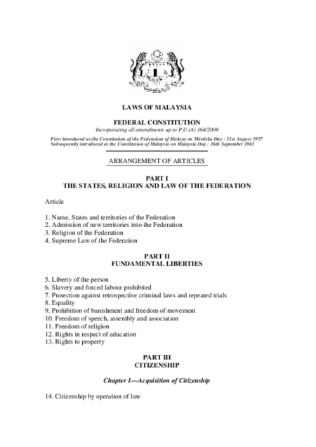 FEDERAL CONSTITUTION 