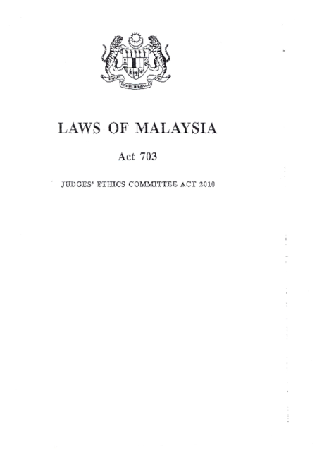 (Act 703) Judges' Ethics Committee Act 2010