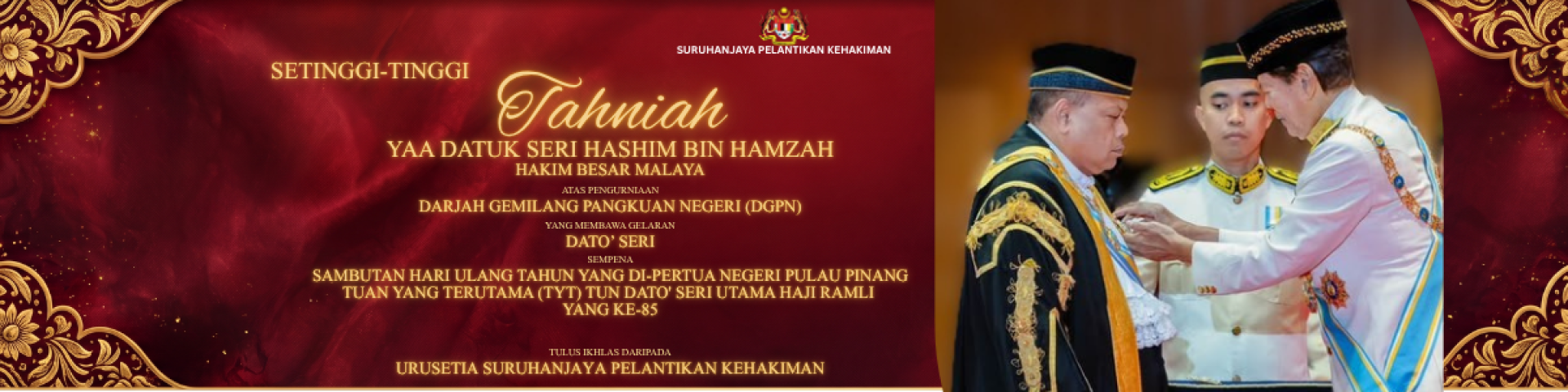 Tahniah Hakim Besar Malaya