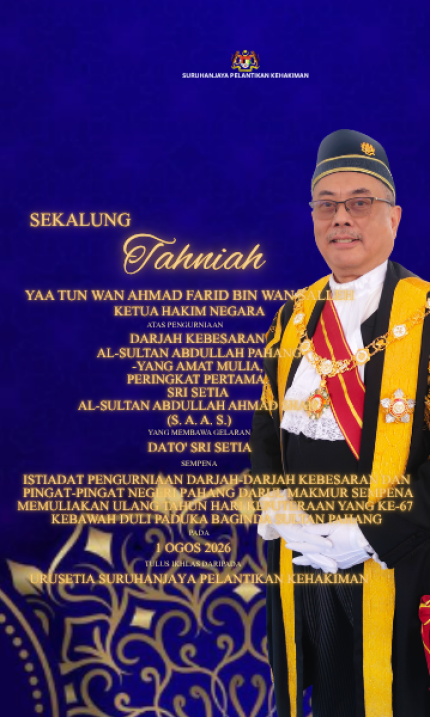 Tahniah  Ketua Hakim Negara
