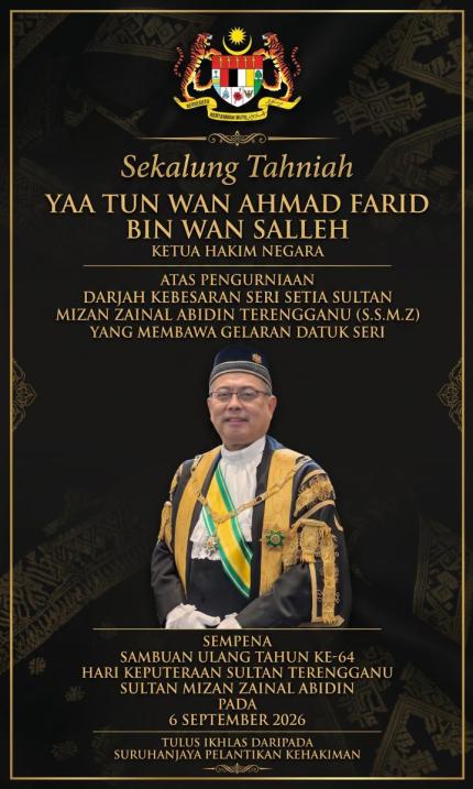 Tahniah  Ketua Hakim Negara